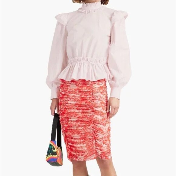 Ganni Pink Ruffled Blouse - Picture 12 of 13